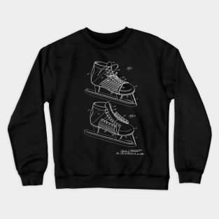 Hockey Shoe Vintage Patent Drawing Funny Novelty Crewneck Sweatshirt